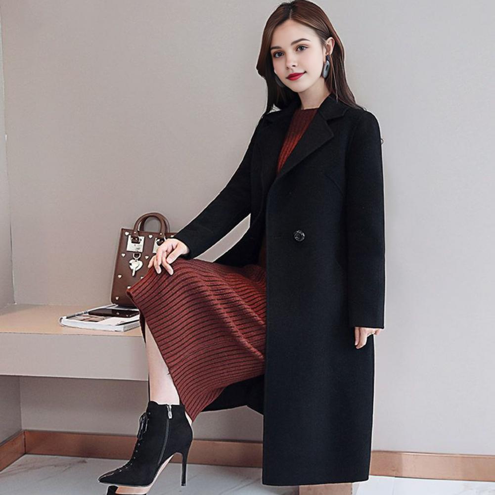 Dames wollen jas effen kleur l - Wool Coat Peacoat recensie en prijs